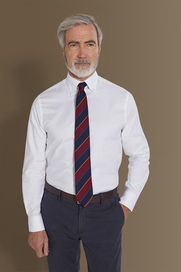 button down collar slim fit casual shirt WHITE