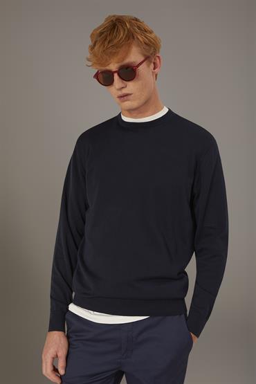 round neck sweater DK BLUE