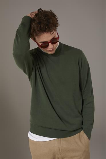 round neck sweater GREEN