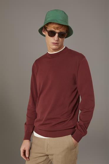round neck sweater WINE
