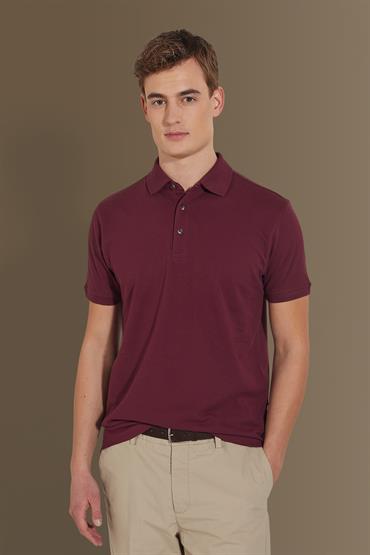 short sleeve polo WINE