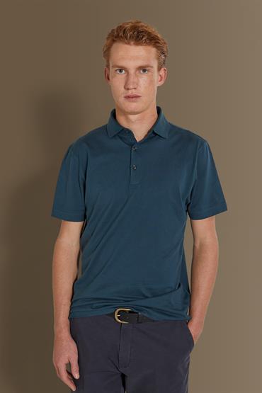 short sleeves french collar polo MARINE