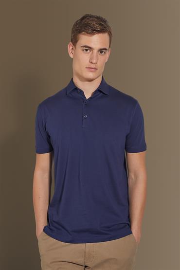 short sleeves french collar polo ROYAL