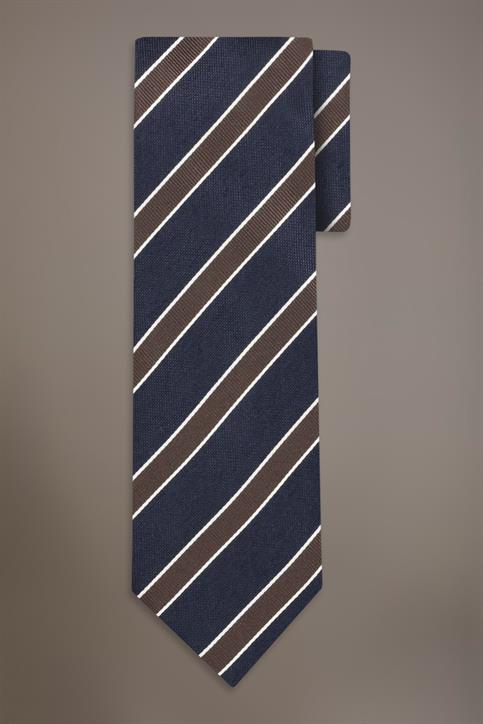 BAMBOO BLEND TIE BROWN/DK BLUE