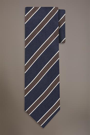 BAMBOO BLEND TIE BROWN/DK BLUE