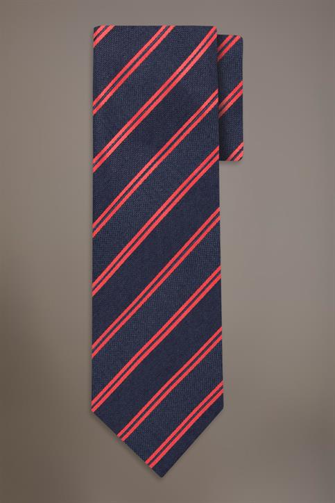BAMBOO BLEND TIE DK BLUE/RED