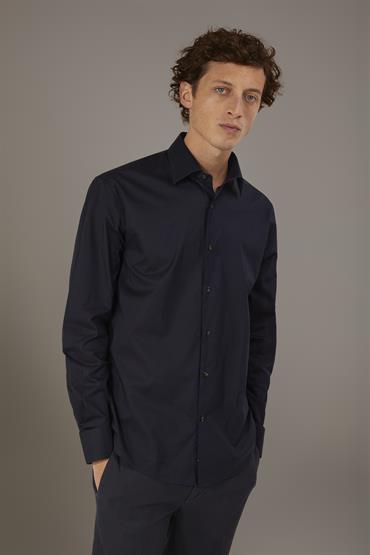 FRENCH COLLAR BAGGY FIT SHIRT BLUE