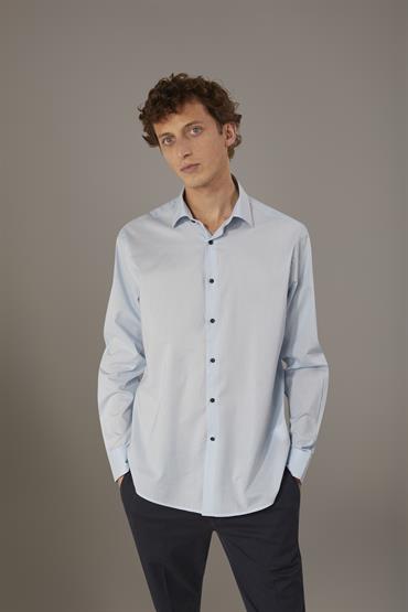 FRENCH COLLAR BAGGY FIT SHIRT SKY