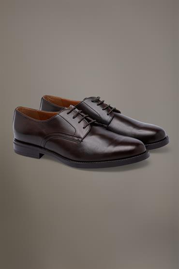 DERBY LEATHER SHOES BROWN