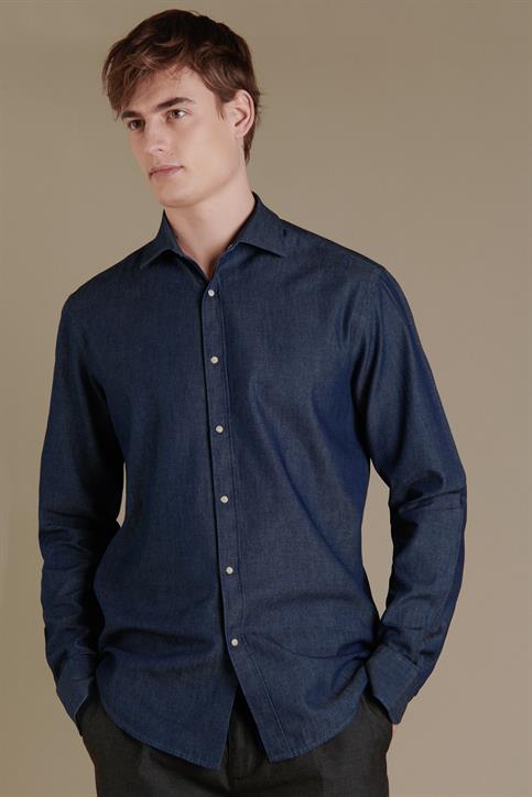 french collar slim fit casual shirt
