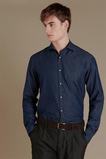 french collar slim fit casual shirt DK DENIM