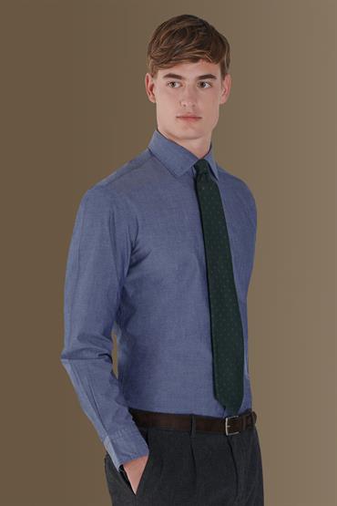 french collar slim fit casual shirt DENIM