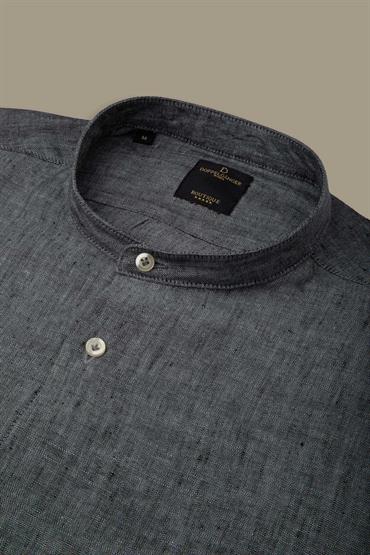 corean collar classic fit casual shirt GREY