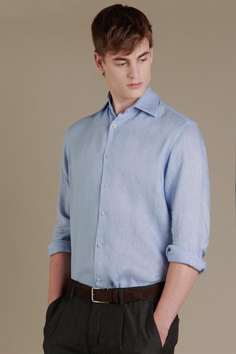 french collar classic fit casual shirt