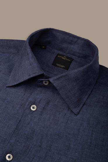 french collar classic fit casual shirt BLUE