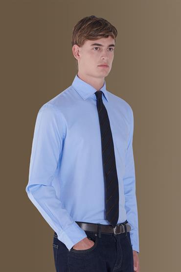 french collar slim fit casual shirt SKY