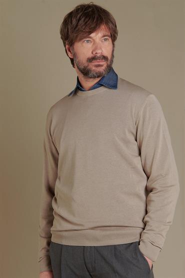 round neck sweater BEIGE