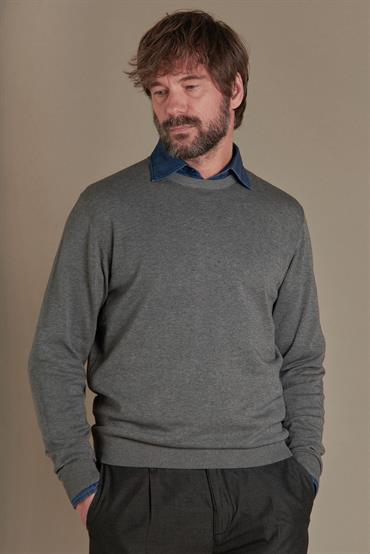 round neck sweater LT GREY