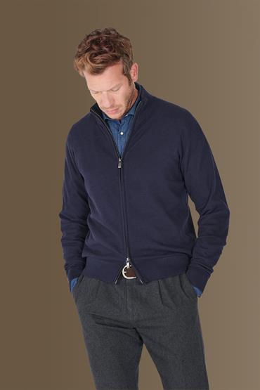 full zip sweater DK BLUE