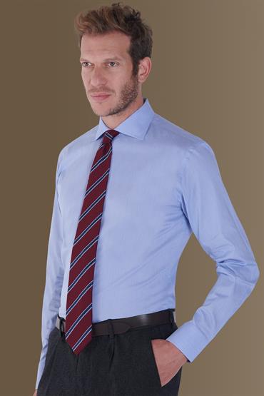 french collar classic fit shirt WHITE/DK SKY
