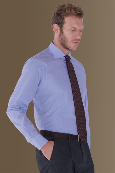 french collar classic fit shirt WHITE/BLUE