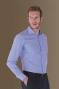 french collar classic fit shirt WHITE/BLUE