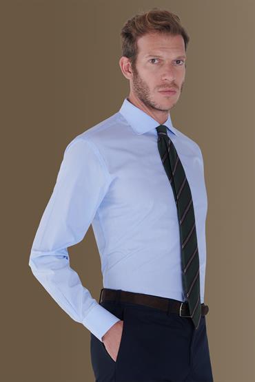 french collar classic fit shirt WHITE/LT SKY