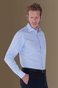 french collar classic fit shirt WHITE/LT SKY