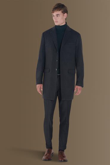 SINGLE BREASTED COAT DK GREY