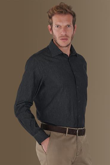 FRENCH COLLAR CLASSIC FIT SHIRT DK GREY