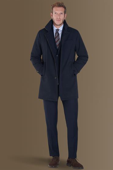 padded trench DK BLUE