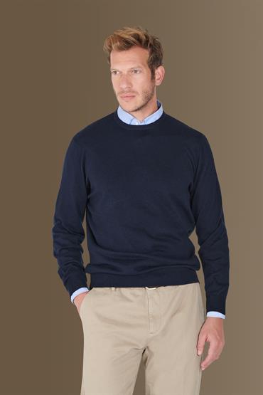 round neck sweater DK BLUE