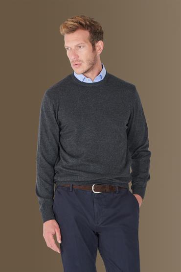 round neck sweater DK GREY