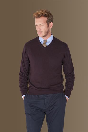 v neck sweater BORDEAUX