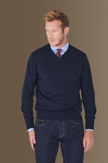 v neck sweater DK BLUE