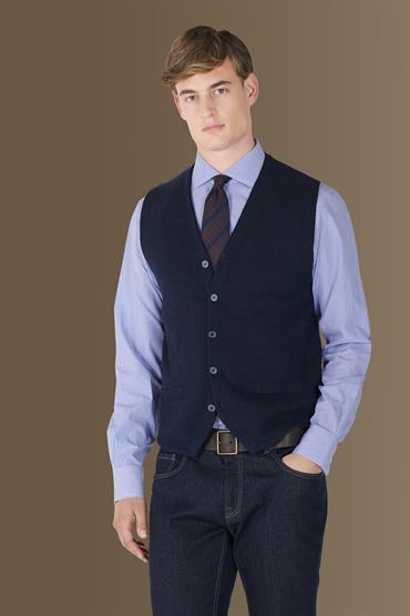 vest with buttons DK BLUE