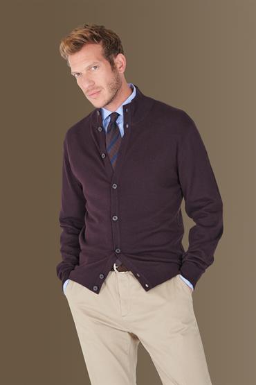 full buttons cardigan BORDEAUX