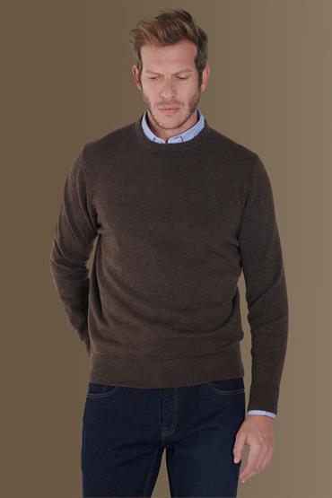 round neck sweater BROWN