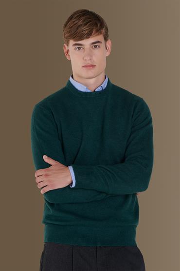 round neck sweater DK GREEN