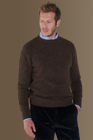 round neck sweater BROWN
