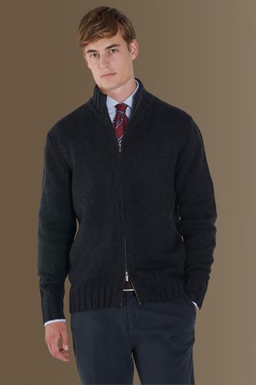full zip sweater BLUE NAVY