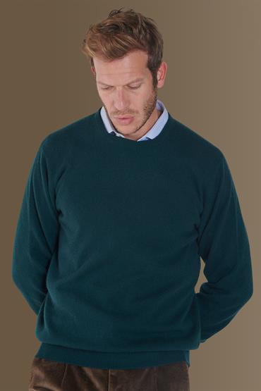 ROUND NECK SWEATER DK GREEN