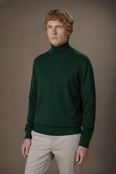 TURTLE NECK SWEATER DK GREEN