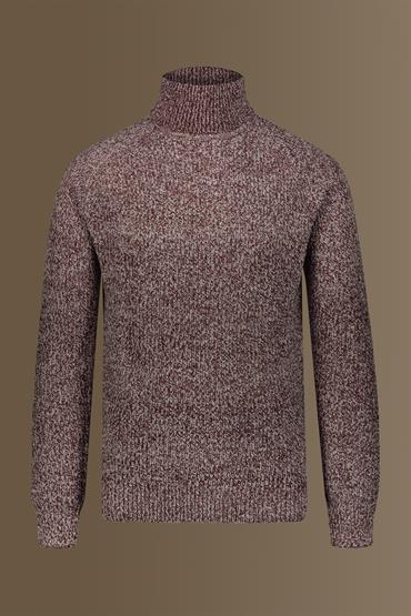TURTLE NECK BORDEAUX/WHITE