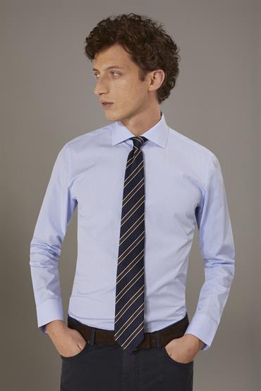 FRENCH COLLAR SLIM FIT CLASSIC SHIRT WHITE/SKY