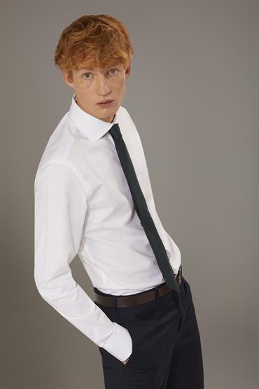 FRENCH COLLAR SLIM FIT CLASSIC SHIRT WHITE