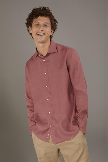 FRENCH COLLAR BAGGY FIT SHIRT ANTIQUE ROSE
