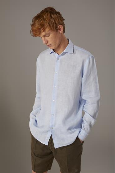FRENCH COLLAR BAGGY FIT SHIRT SKY