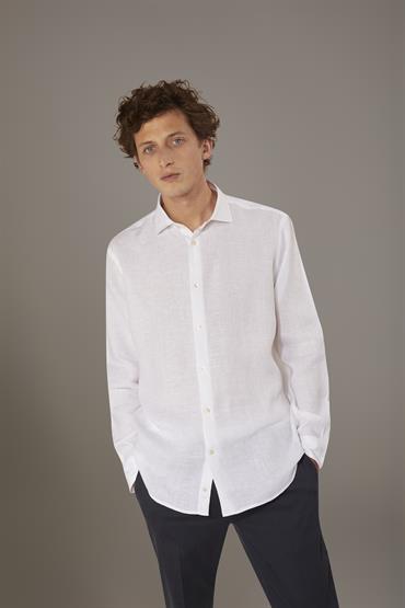 FRENCH COLLAR BAGGY FIT SHIRT WHITE