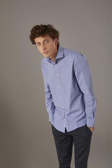 FRENCH COLLAR SHIRT BAGGY FIT BLUE